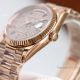 Swiss Replica Rolex Daydate 36 Rose Gold Diamond-Paved Dial with Baguette rainbow Markers (3)_th.jpg